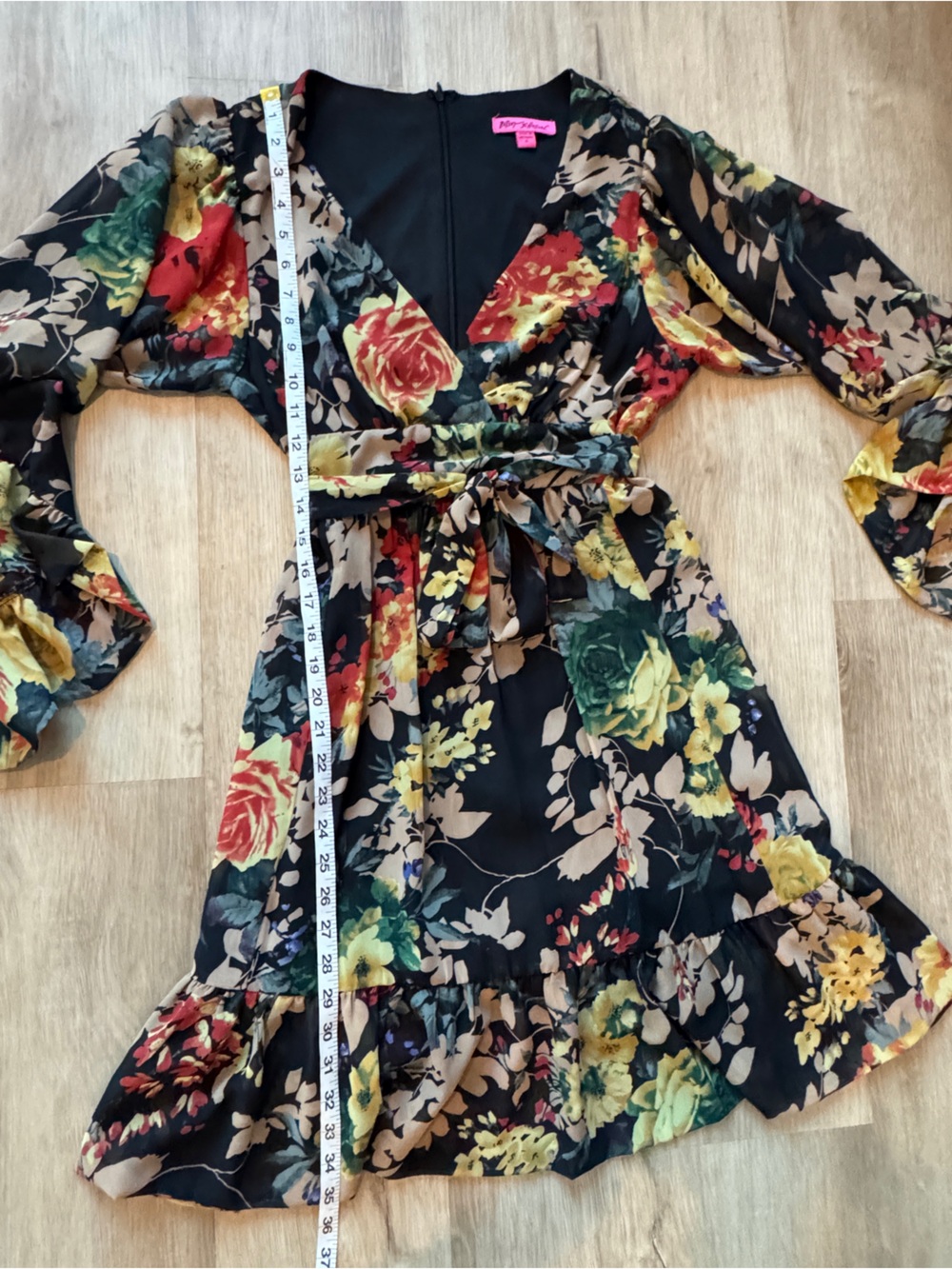 Betsey Johnson Fairy Floral Flutter Sleeve Dress sz 8 - Picture 5 of 10